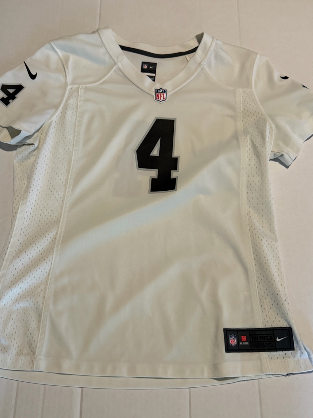 Nike Derek Carr Las Vegas Raiders #4 White NFL Jersey Size Large